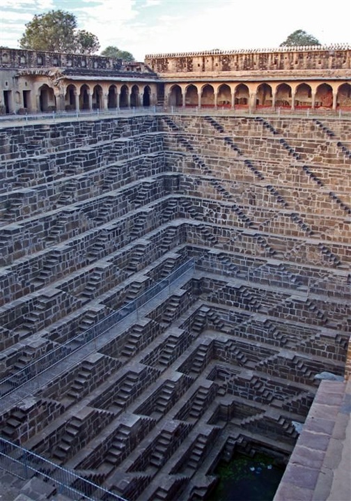 Photo:  This is the deepest stair well in the world. People climb this with buckets of water. Rajasthan, India